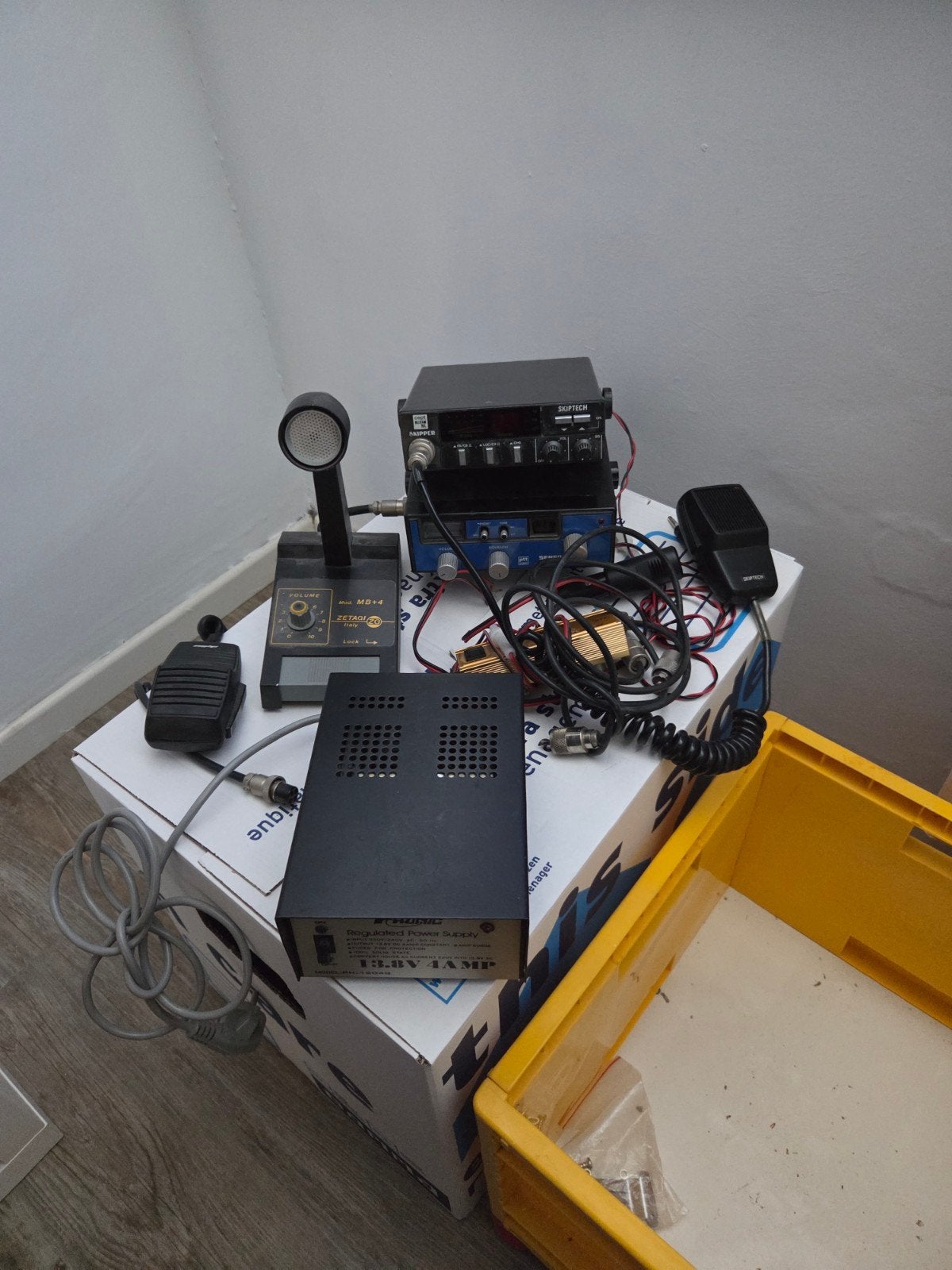 CB Radio Sets met Voeding, Microfoons en Lineair, Ophalen of Verzenden, Gebruikt, Zender en Ontvanger