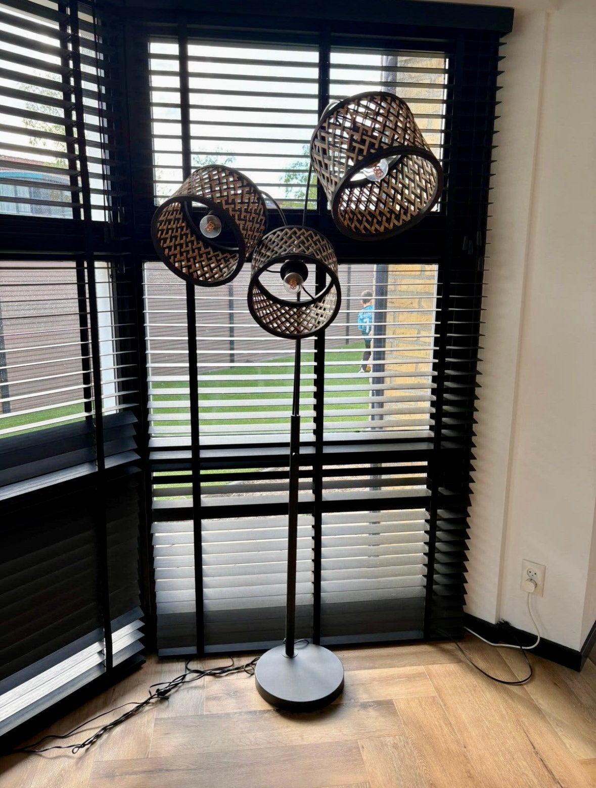Vloerlamp zwart 3-lichts, Huis en Inrichting, Ophalen, Zo goed als nieuw, 150 tot 200 cm
