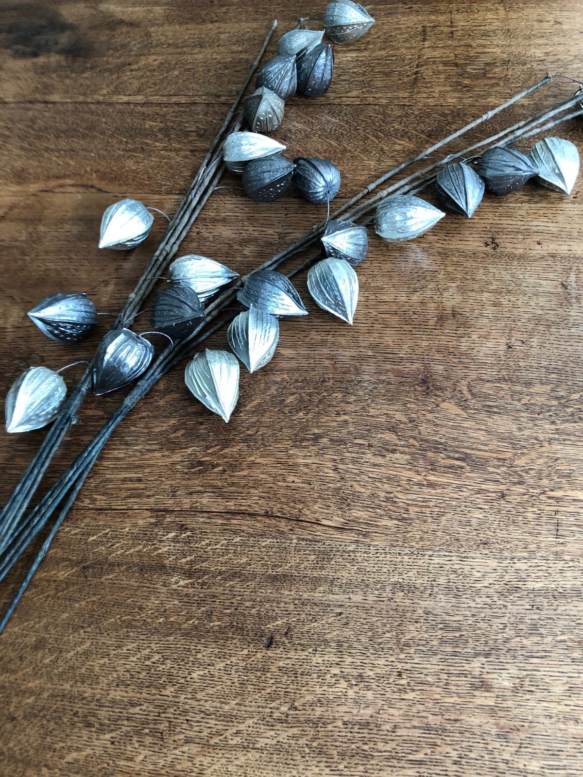 Twee decoratieve takken met 'lampionnetjes' - 80 cm, Binnen, Gebruikt, Overige materialen, Ophalen of Verzenden