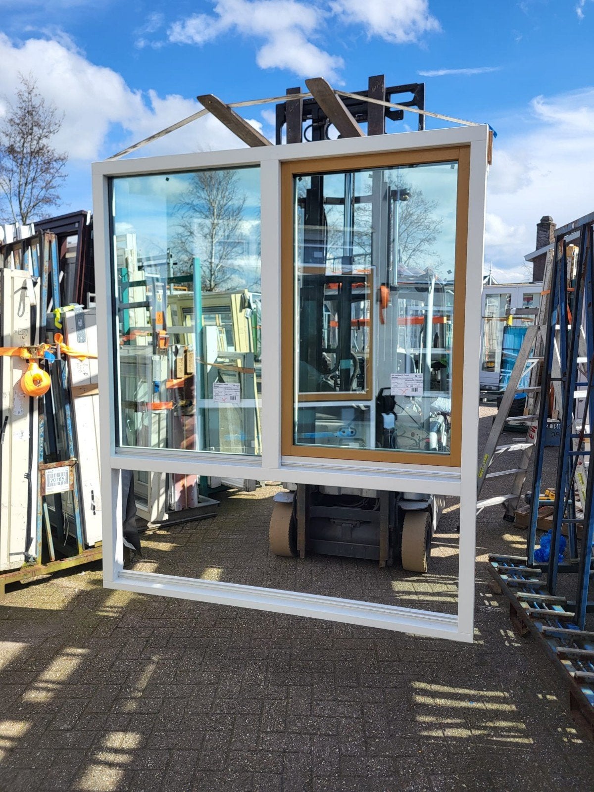 4 x kozijn met draaikiep raam en vast raam, Gevelraam of Ruit, Nieuw, Dubbelglas, 160 cm of meer