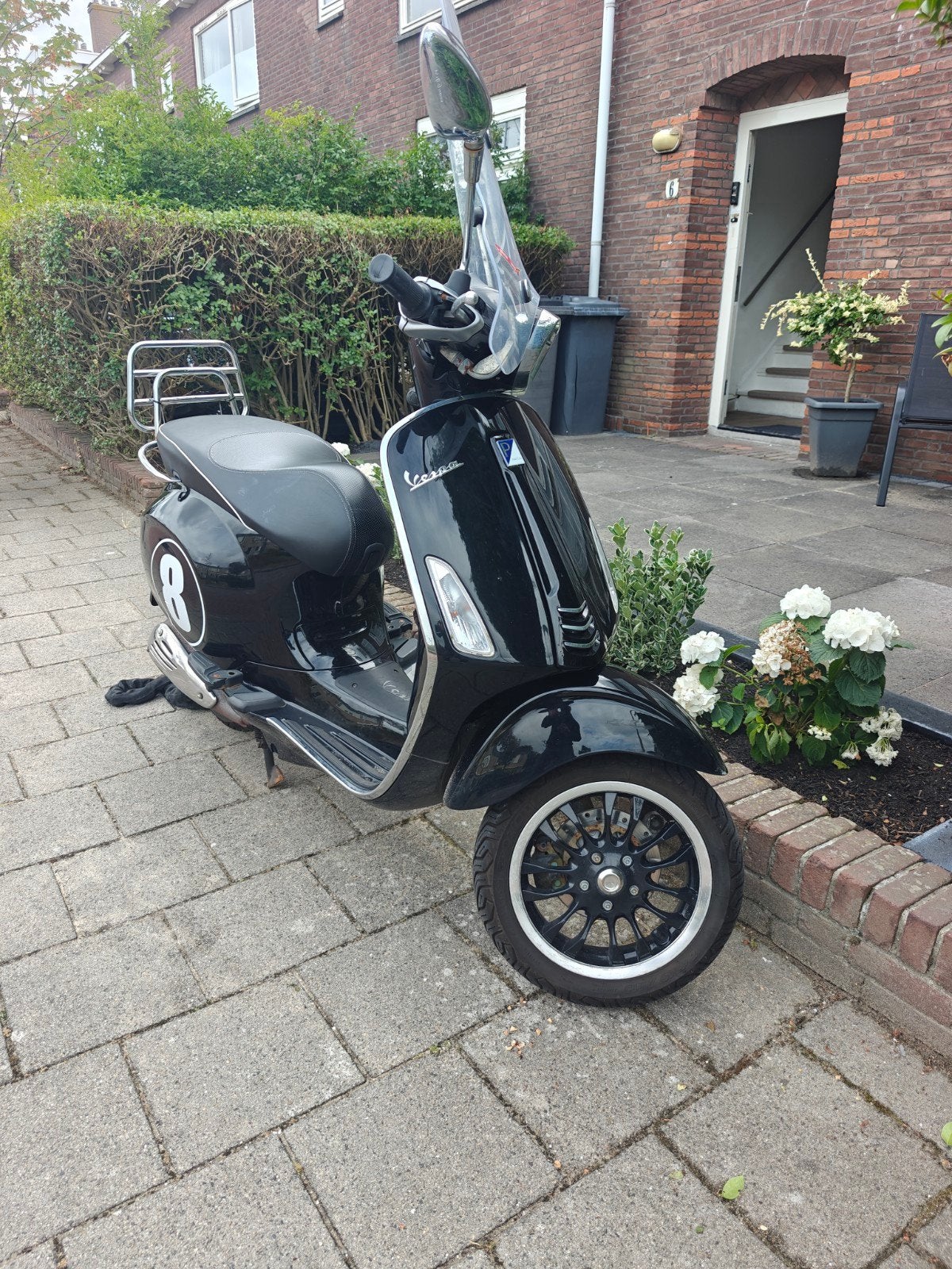 Vespa Sprint 25 km/u - Zwart/Chrome, Ophalen, Gebruikt, Vespa S, Benzine