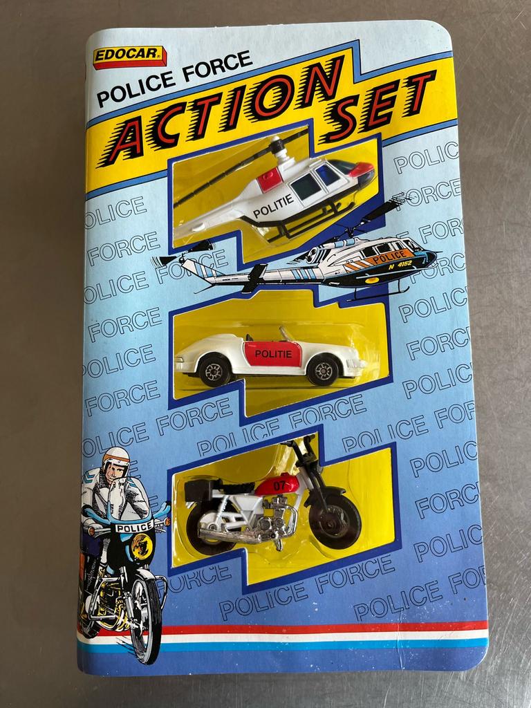 EDOCAR Politie Force Action Set - Helikopter, Auto, Motor, Ophalen of Verzenden, Zo goed als nieuw, Groter dan 1:32, Overige merken