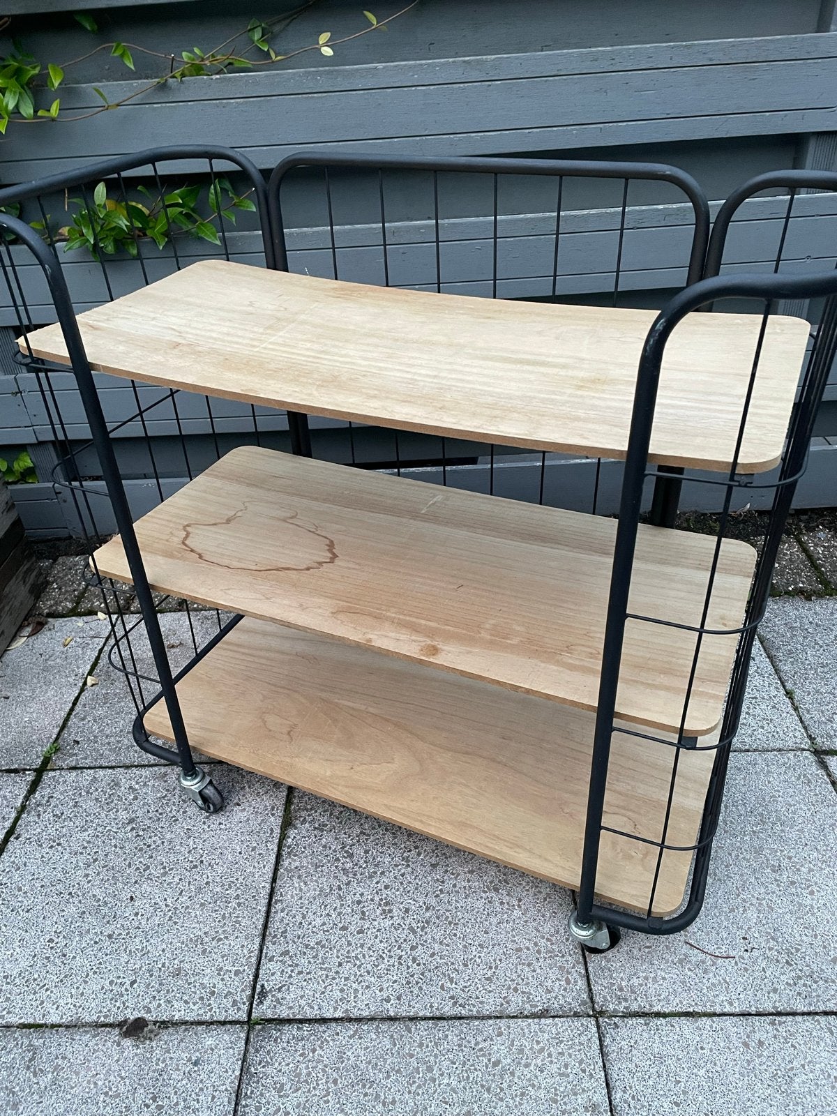 Bakkerskar met 3 planken - 83x40x83 cm, Ophalen, Gebruikt, Zwart, Hout
