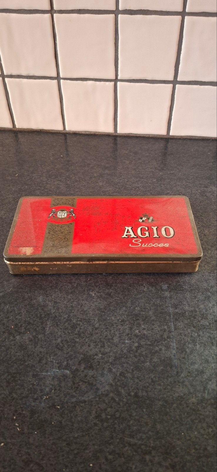 Vintage Agio Succes sigarenblik - Rood, Ophalen, Gebruikt, Overige, Overige merken