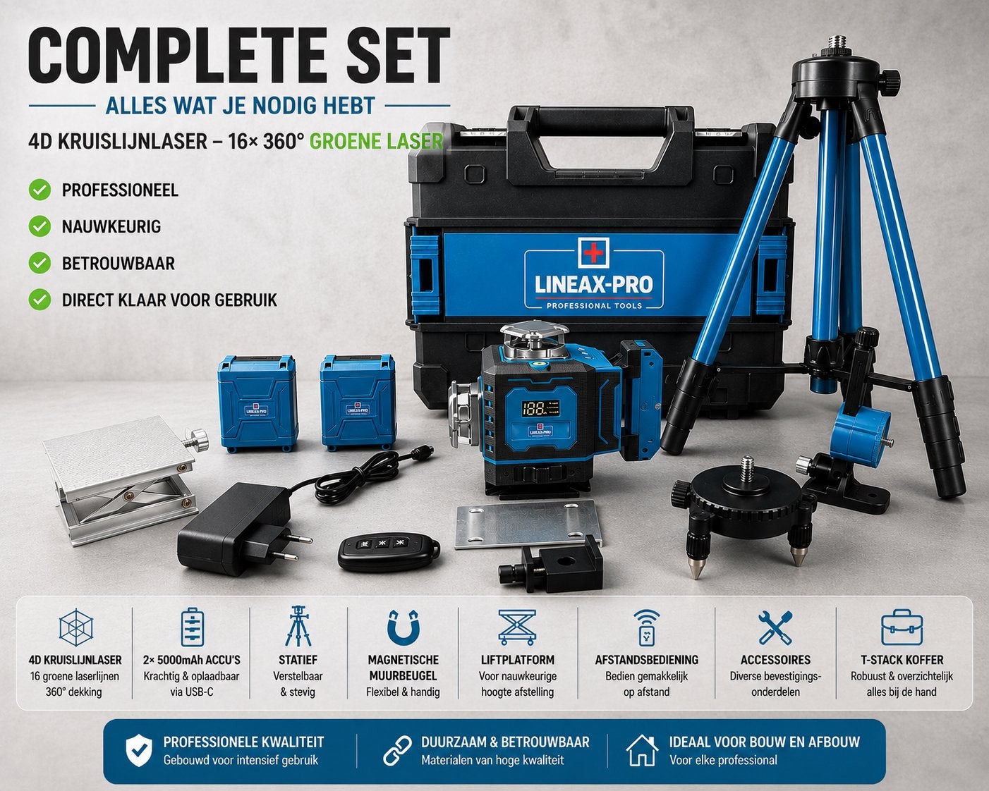 NIEUW | Professionele 4D Kruislijnlaser – 16 360 Laserlijn, Lineax pro, Nl, Nieuw, Lineaxpro@gmail.com