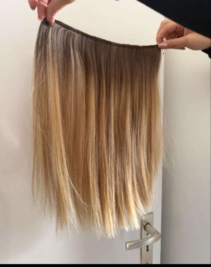 Human Hair Extensions 40 CM, 95 gram, 2 banen, Ophalen of Verzenden, Zo goed als nieuw, Pruik of Haarverlenging