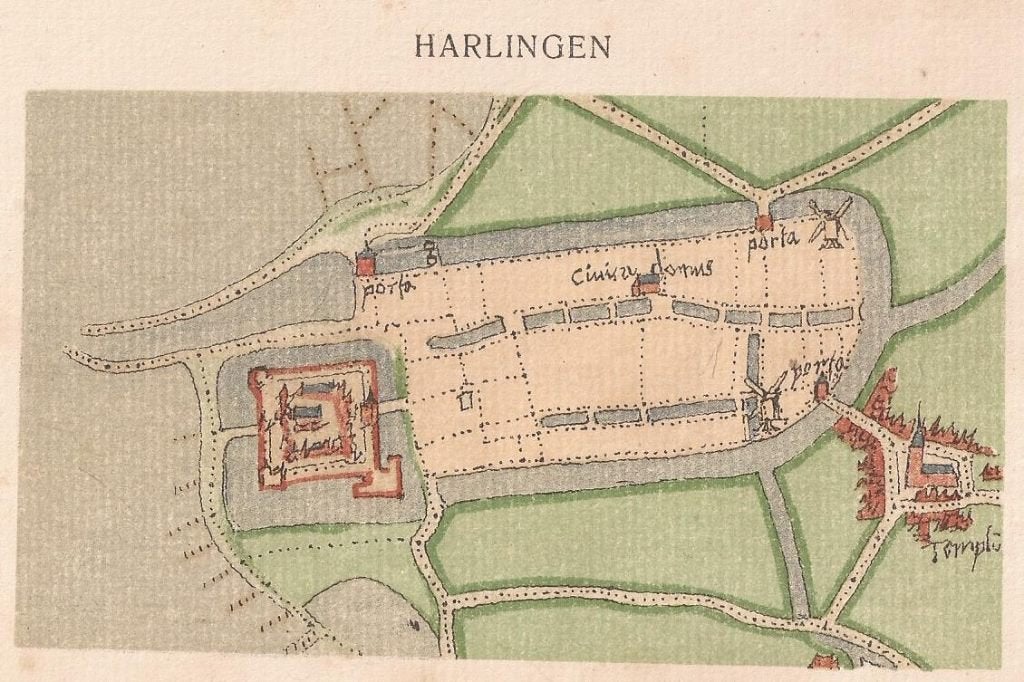 Harlingen. Minuutkaart van de stad door Jacob van Deventer, Cartografie, 9 cm, Ophalen of Verzenden, Origineel