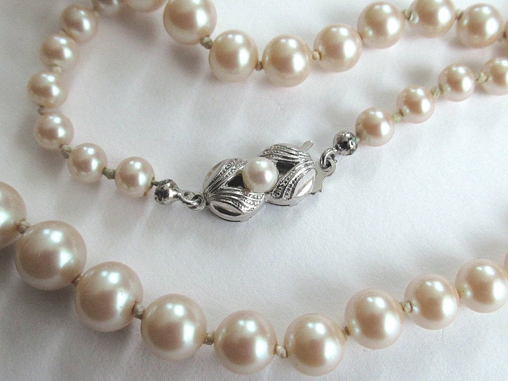 Mooie parelmoer kralen collier met zilveren 835 slotje., Sieraden, Tassen en Uiterlijk, Antieke sieraden, Ophalen of Verzenden