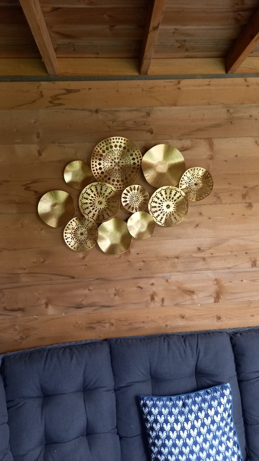 Muurdecoratie metaal brons, Ophalen, Nieuw, Goud, 92 cm