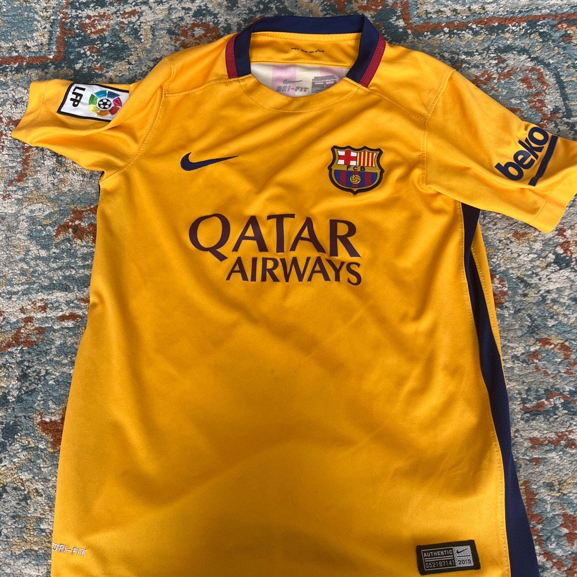 FC Barcelona uitshirt 2014-2015 - Geel - Maat M, Ophalen, Maat 48/50 (M), Geel, Voetbal