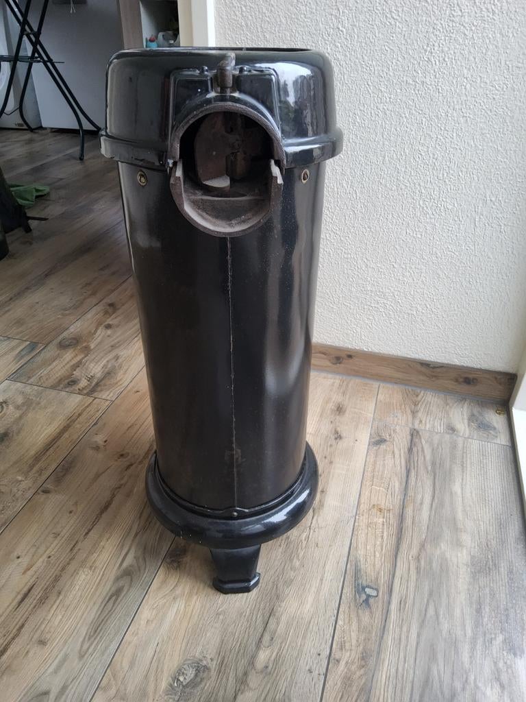 Antieke Kolenkachel - Zwart Emaille, Ophalen, Gebruikt, Overige brandstoffen, Vrijstaand