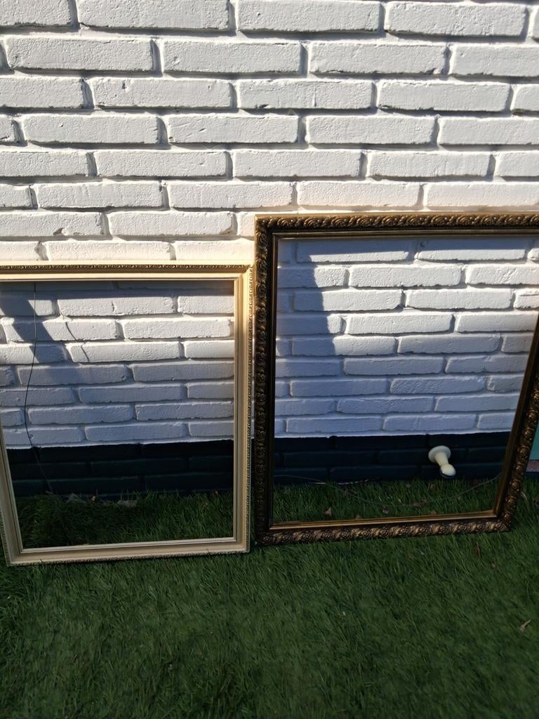 Set van 2 Antieke Gouden Fotolijsten, Huis en Inrichting, Woonaccessoires | Lijsten, Overige materialen, Gebruikt, Ophalen of Verzenden