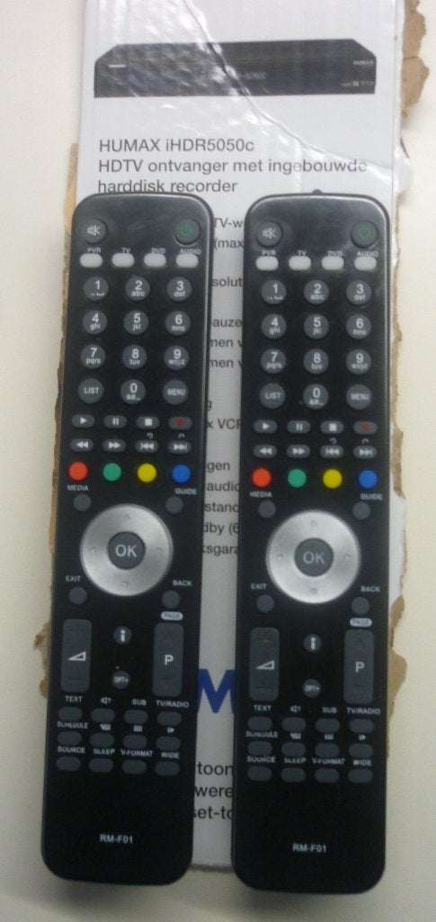 Afstandbediening Humax, Audio, Tv en Foto, Afstandsbedieningen, Ophalen of Verzenden, Zo goed als nieuw, Universeel, Tv
