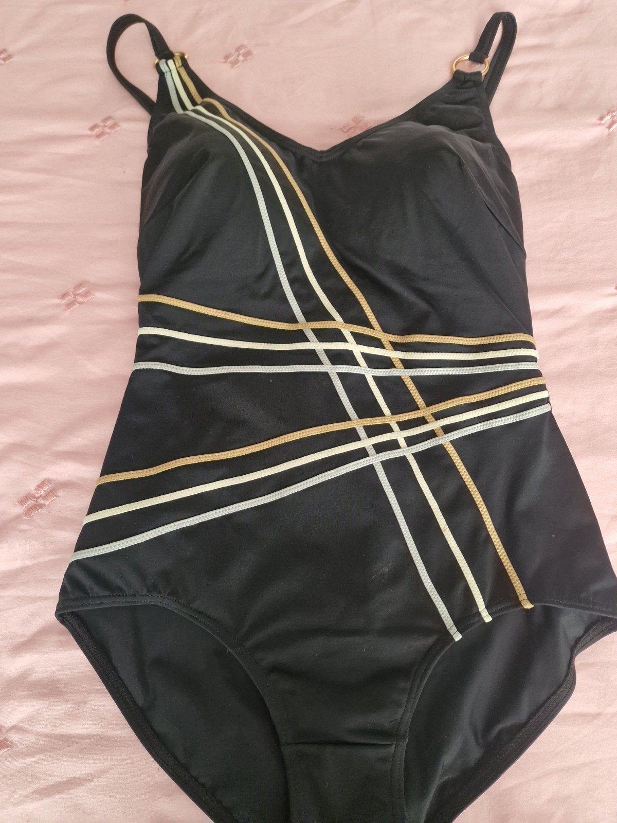 Zwart badpak met strepen - Active, Kleding | Dames, Badmode en Zwemkleding, Active, Zwart, Badpak, Ophalen of Verzenden