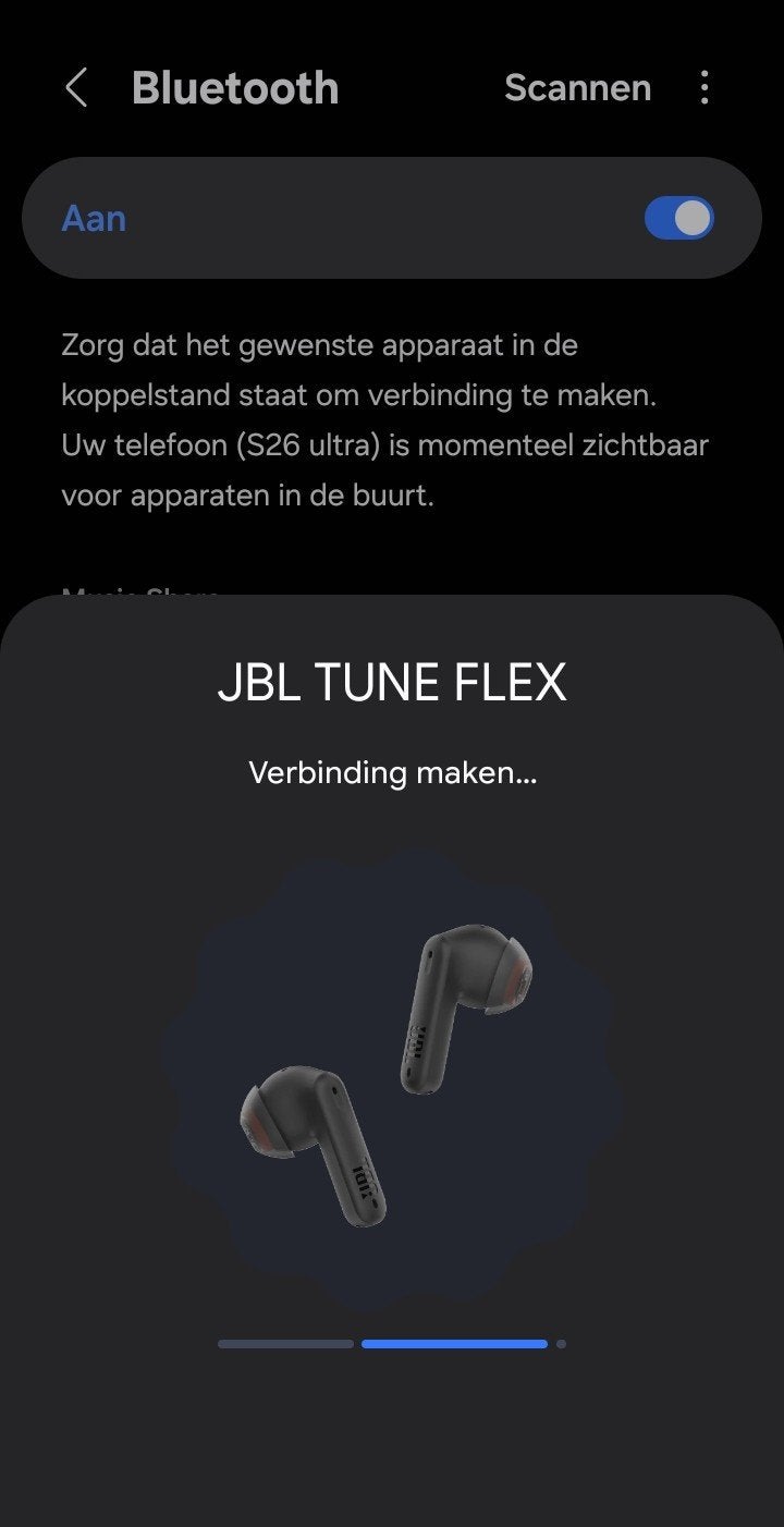 JBL Tune Flex oortjes - Zo goed als nieuw, In-ear, JBL, Draadloos, Ophalen of Verzenden