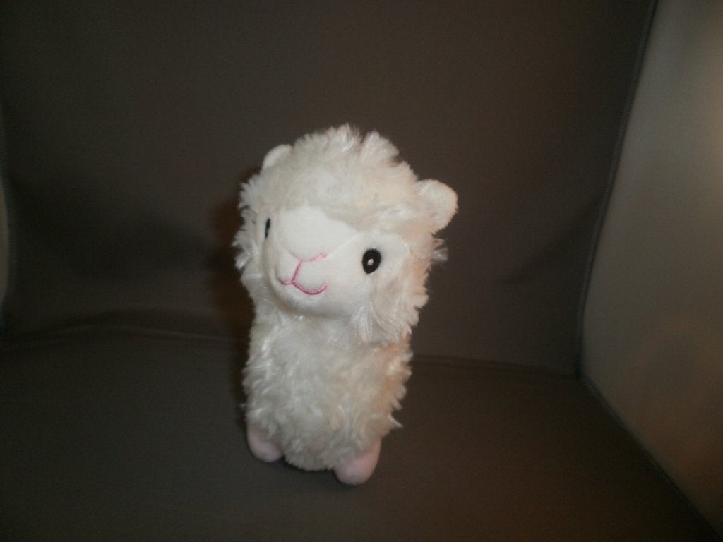 zdt alpaca wit/ zwarte geborduurde ogen 18 cm velours zachte, Overige merken, Overige karakters, Overige typen, Nieuw