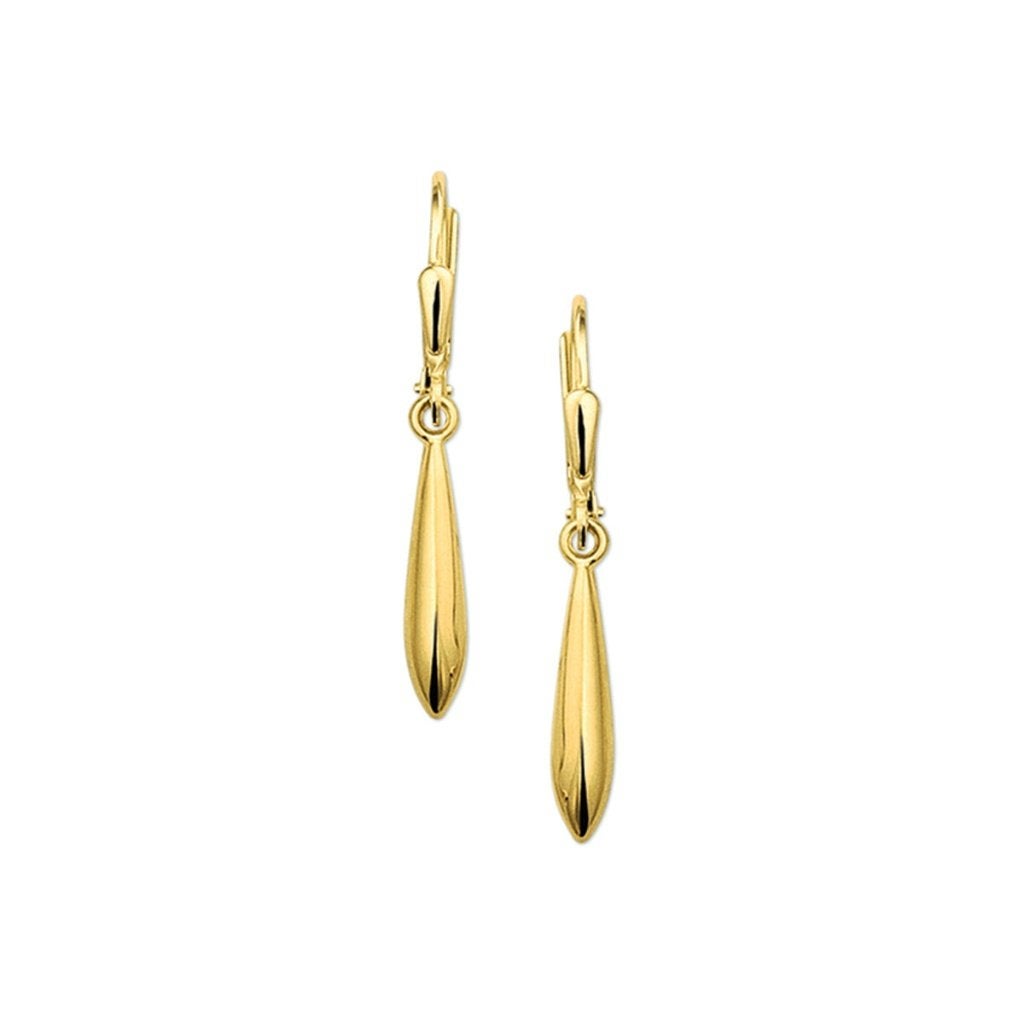 Gouden Pegel oorhangers - 14 karaat goud, Hangers, Nieuw, Ophalen of Verzenden, Goud
