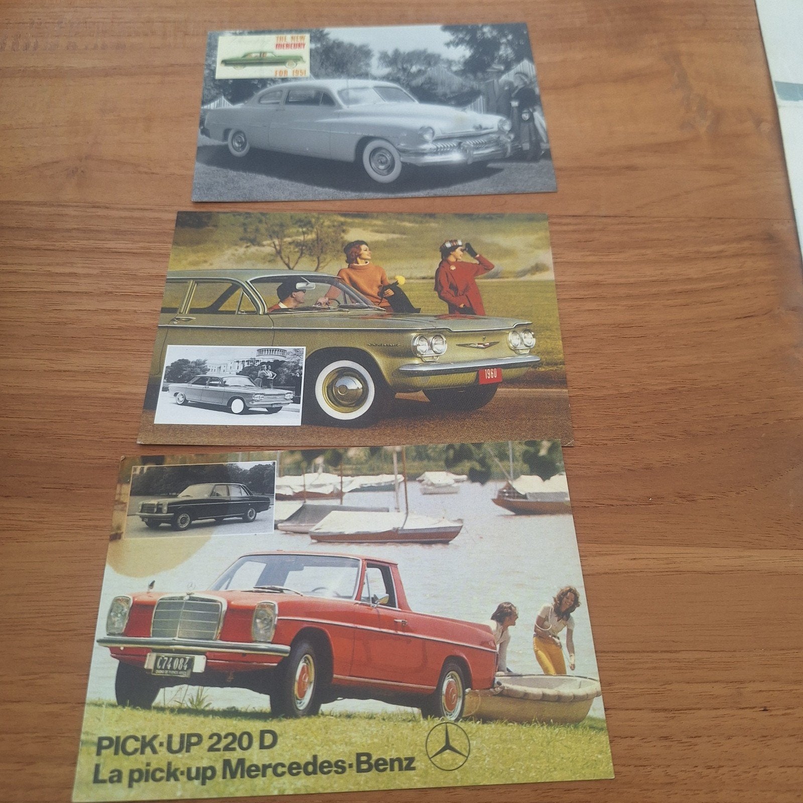 Set van 3 vintage ansichtkaarten met klassieke auto's, Ophalen of Verzenden