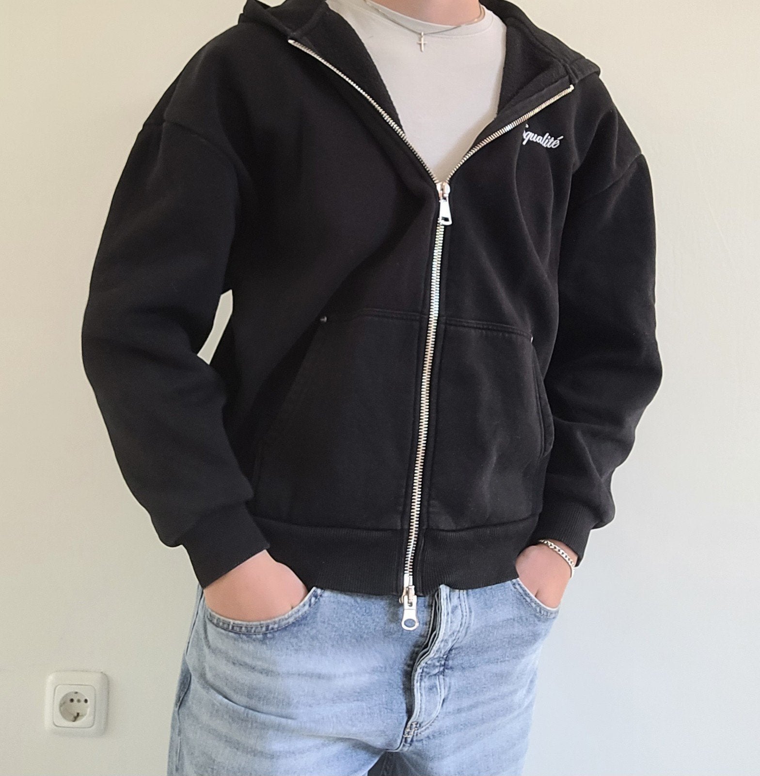 Equalité Full-Zipper Hoodie, Zwart, Ophalen of Verzenden, Zo goed als nieuw, Maat 46 (S) of kleiner