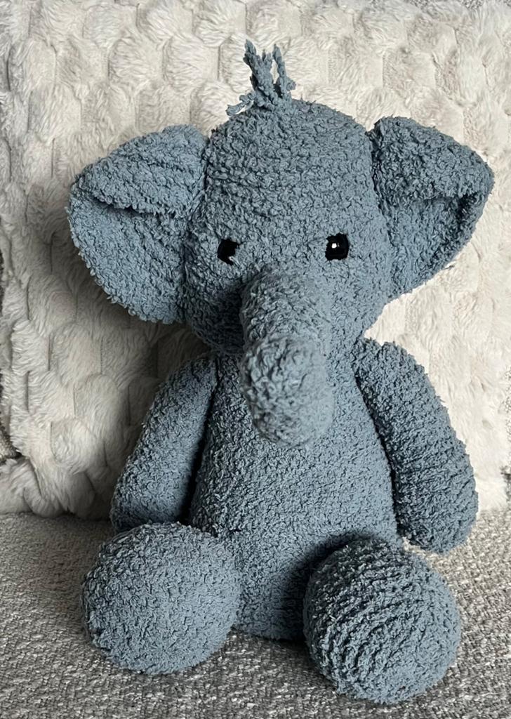 Zachte Olifant Knuffel, Kinderen en Baby's, Speelgoed | Knuffels en Pluche, Blauw, Ophalen of Verzenden, Zo goed als nieuw, Olifant