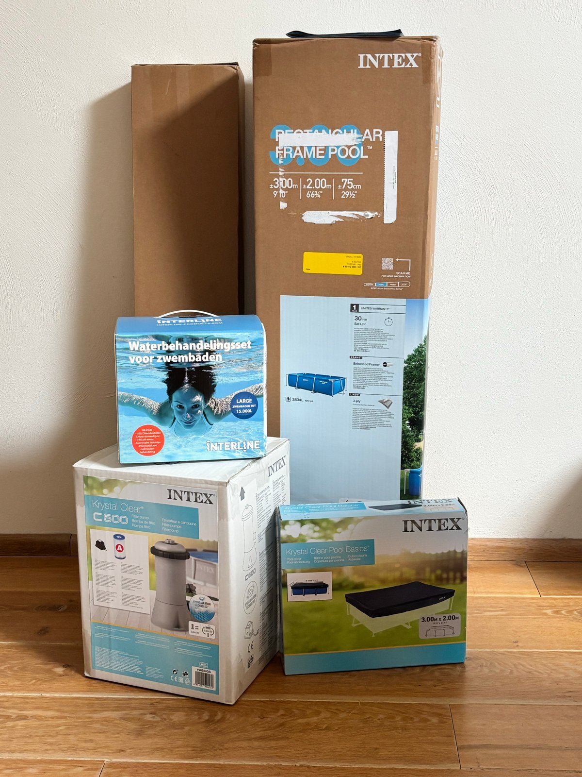 Intex Frame Zwembad 300x200x75cm - Geheel compleet, Tuin en Terras, Zwembaden, Ophalen, Zo goed als nieuw, Opzetzwembad, 200 tot 400 cm