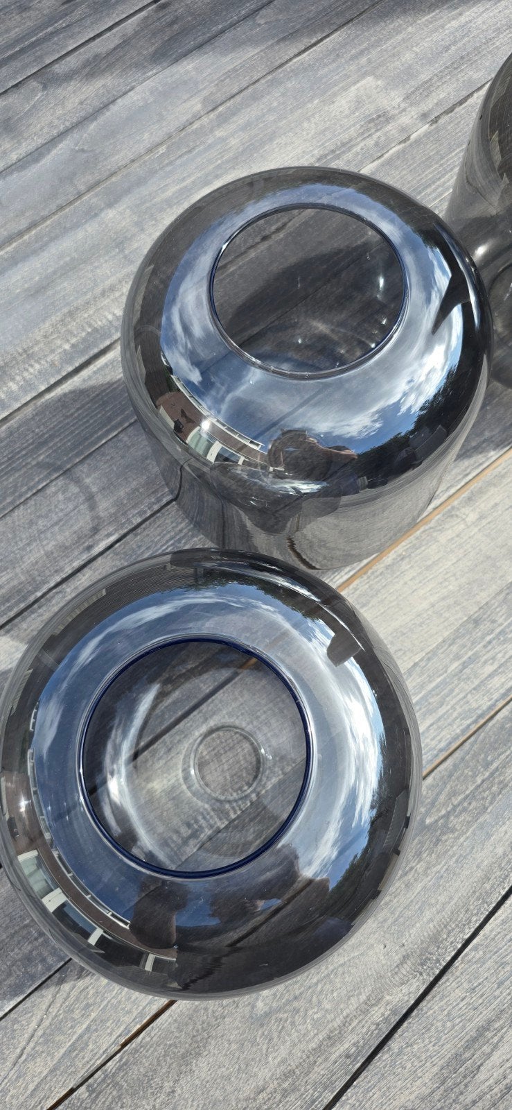 Set van 4 glazen lampenkap, Huis en Inrichting, Lampen | Lampenkappen, 20 cm, Rond, Zo goed als nieuw, Glas