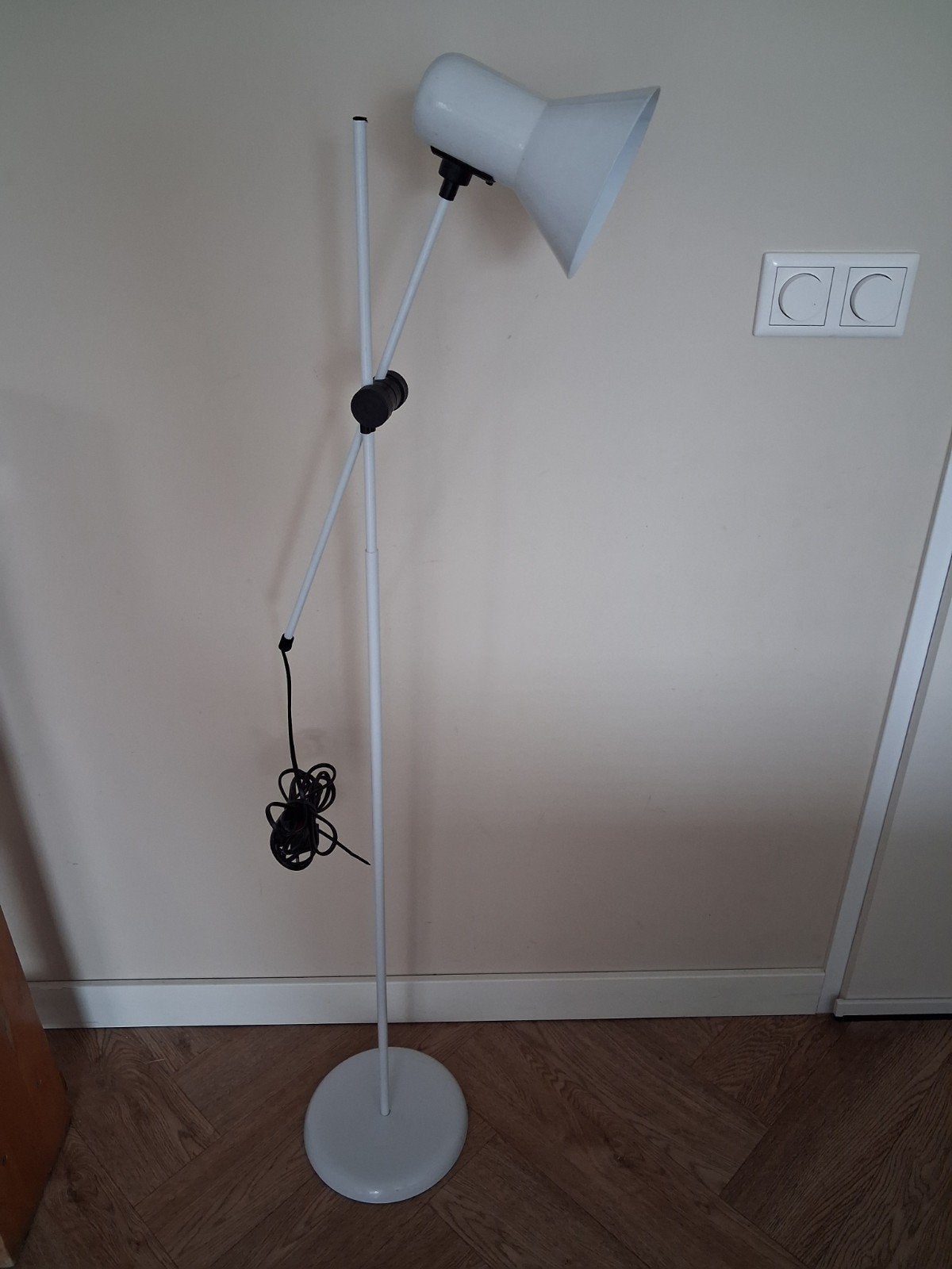 Vintage Massive vloerlamp, wit, verstelbaar, Ophalen
