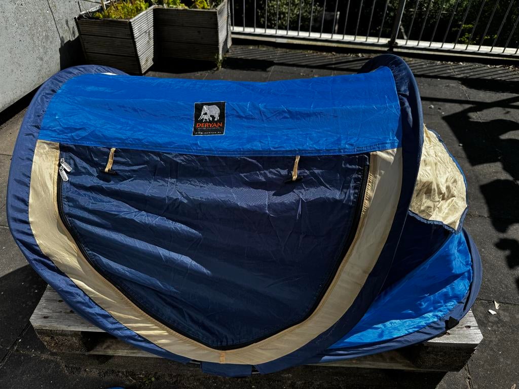 Deryan Travel Cot Peuter Luxe met mat - Blauw, Ophalen of Verzenden, Zo goed als nieuw, Tot en met 2