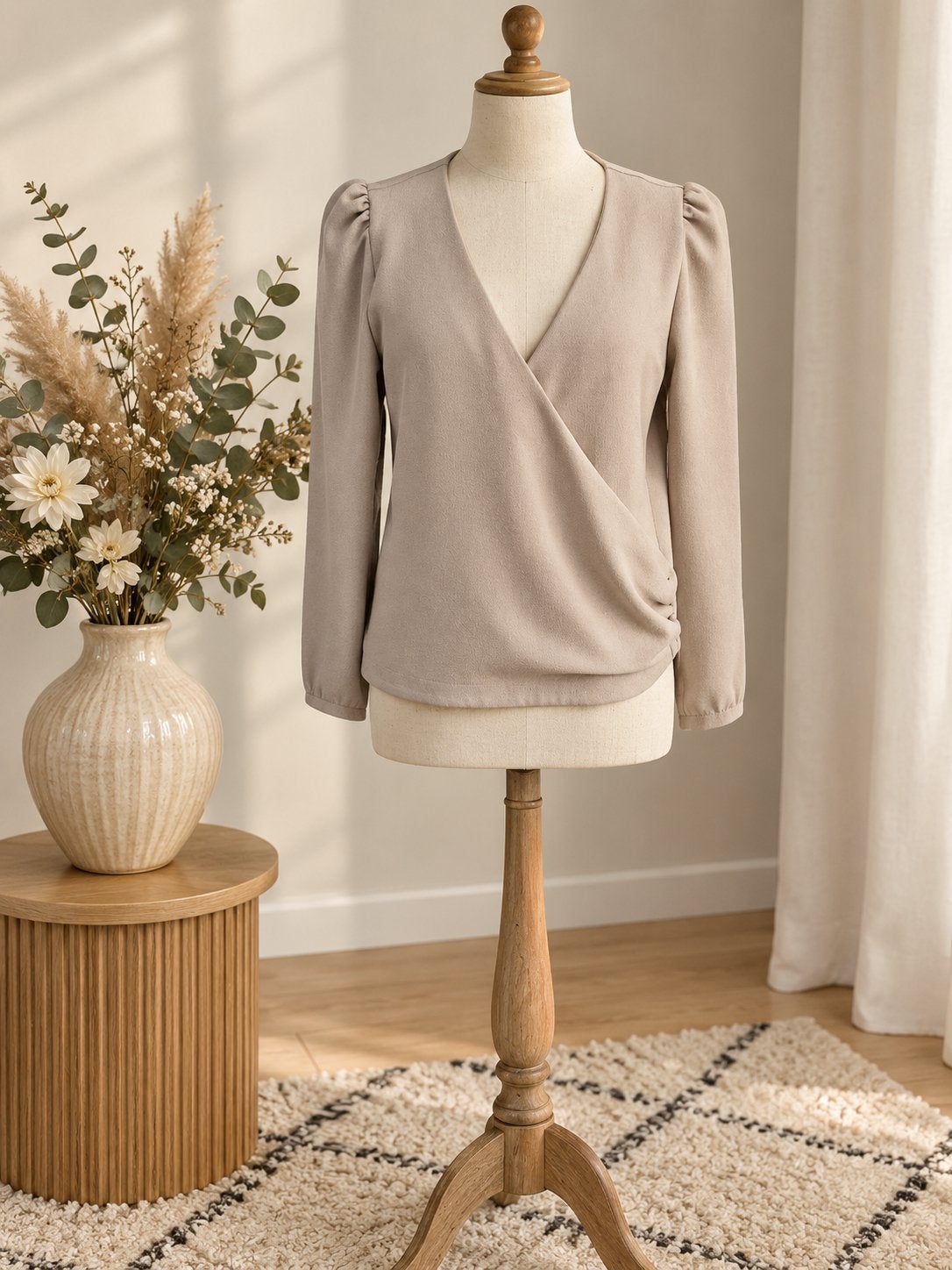 Ruby Tuesday mooie overslag top met stretch - Maat L, Kleding | Dames, Verzenden, Beige, Maat 42/44 (L), Zo goed als nieuw