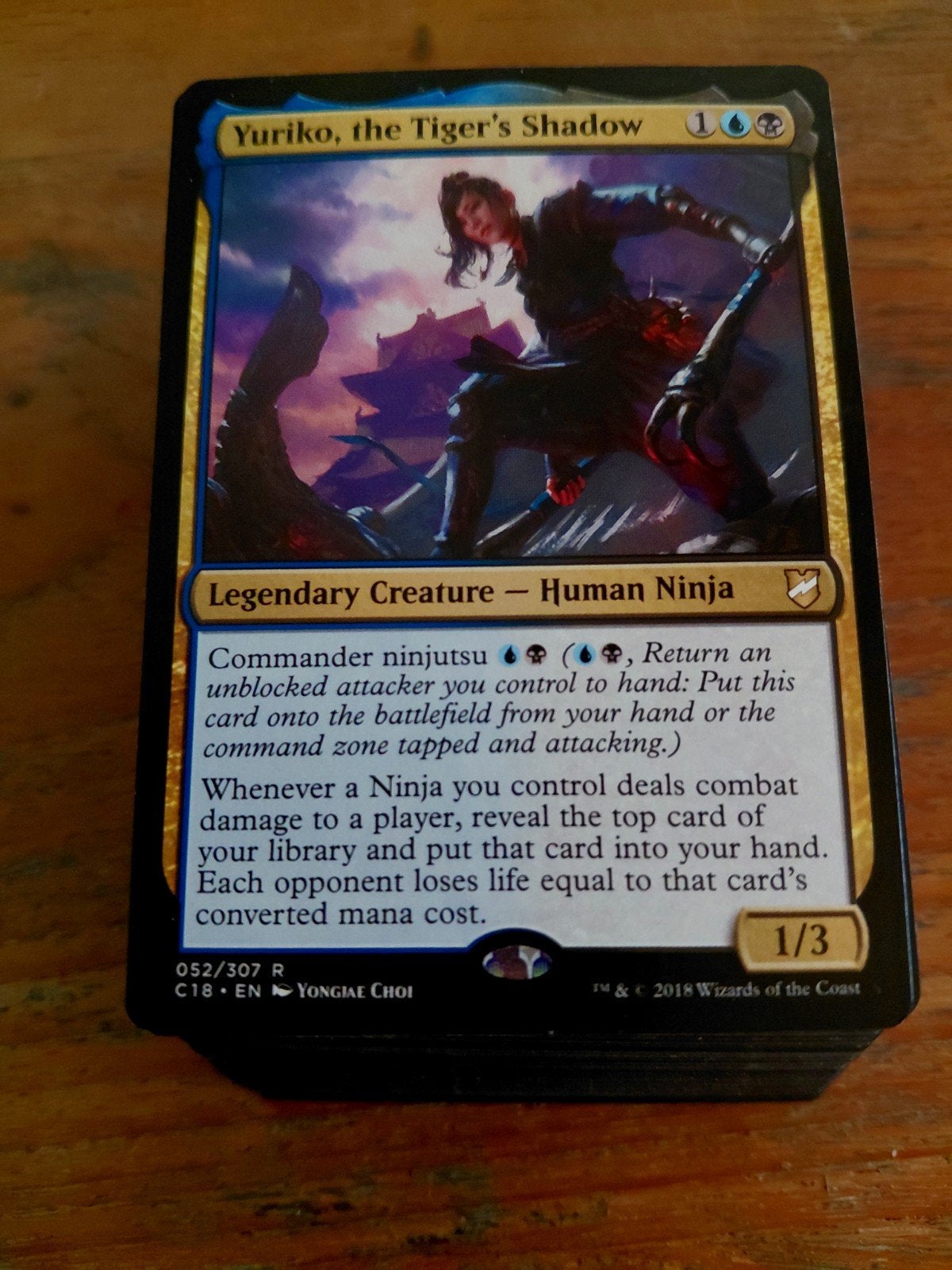 Mtg commander deck yuriko ninjas blauw zwart, Ophalen of Verzenden, Zo goed als nieuw, Speeldeck