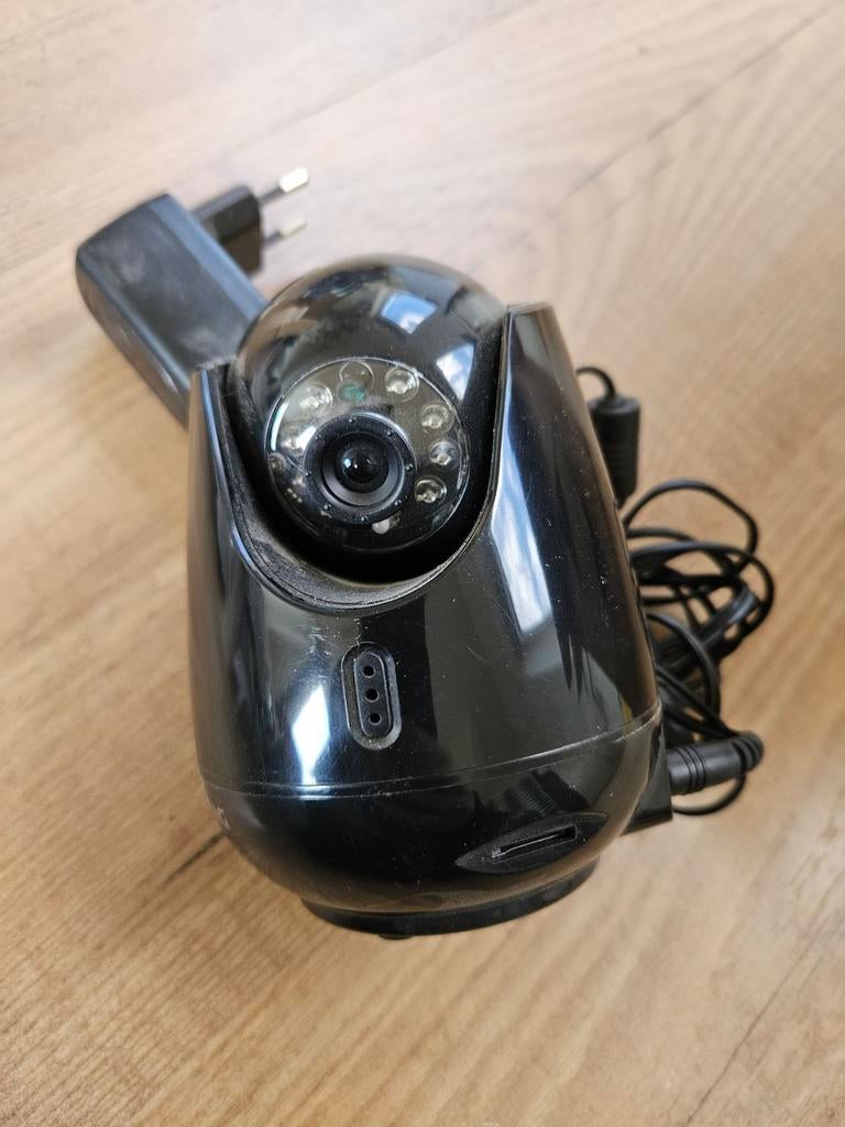 Zwarte IP-camera met nachtzicht en bewegingsdetectie, Audio, Tv en Foto, Videobewaking, Ophalen of Verzenden, Gebruikt, Binnencamera