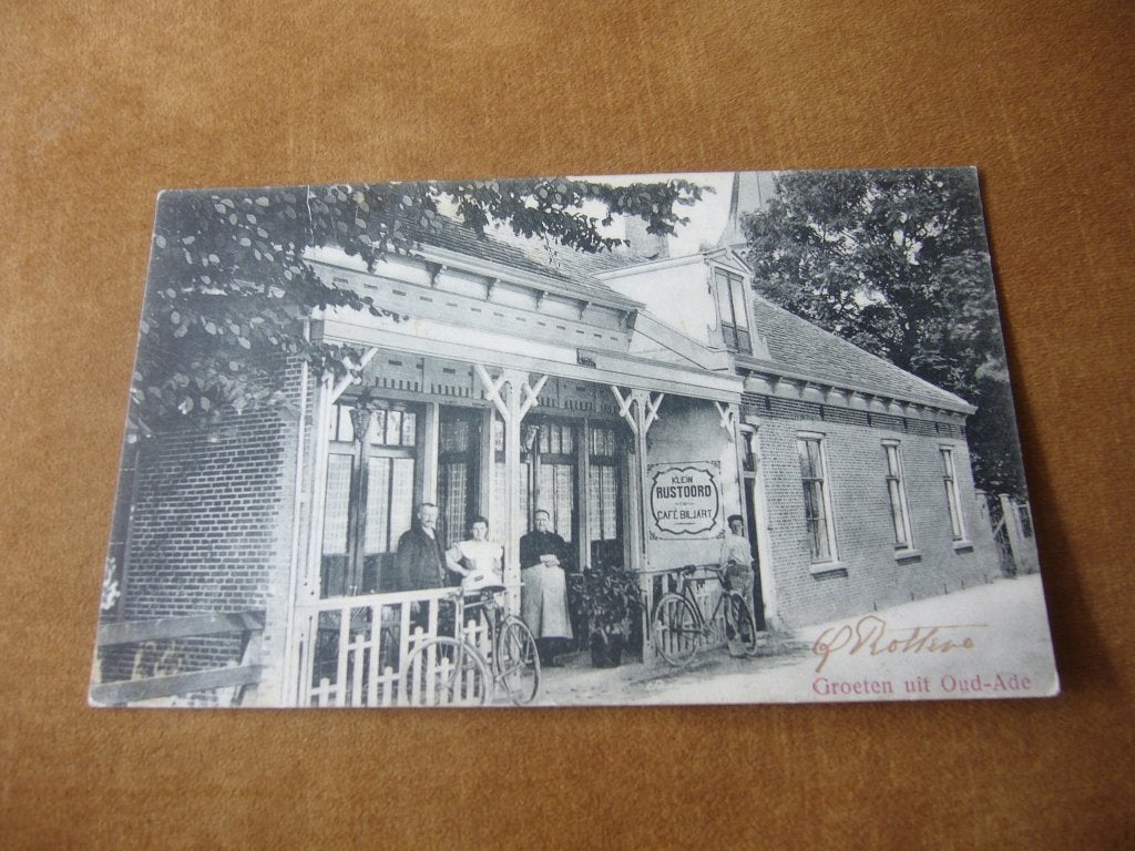 OUD ADE  =  KLEIN RUSTOORD CAFE BILJART  BRIEFKAART 1909, Ophalen of Verzenden, Voor 1920, Gelopen, Zuid-Holland