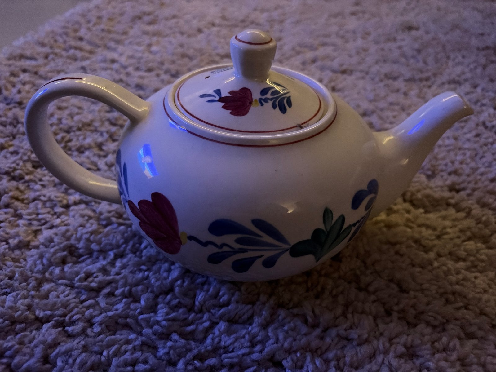 Boerenbont theepot, Gebruikt, Landelijk/Boerenbont, Ophalen of Verzenden, Theepot