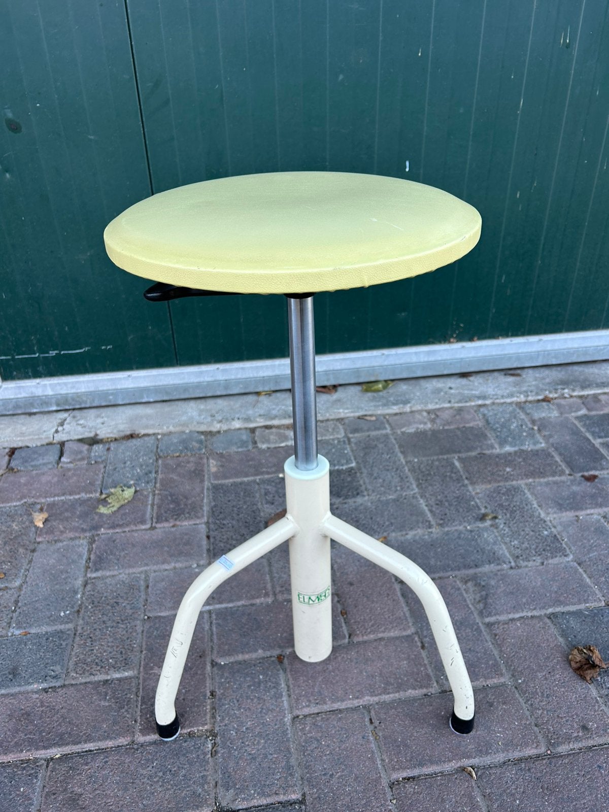 Vintage jaren 50/60 Elmed verstelbare gele kruk, Ophalen, ?, Zo goed als nieuw, ?