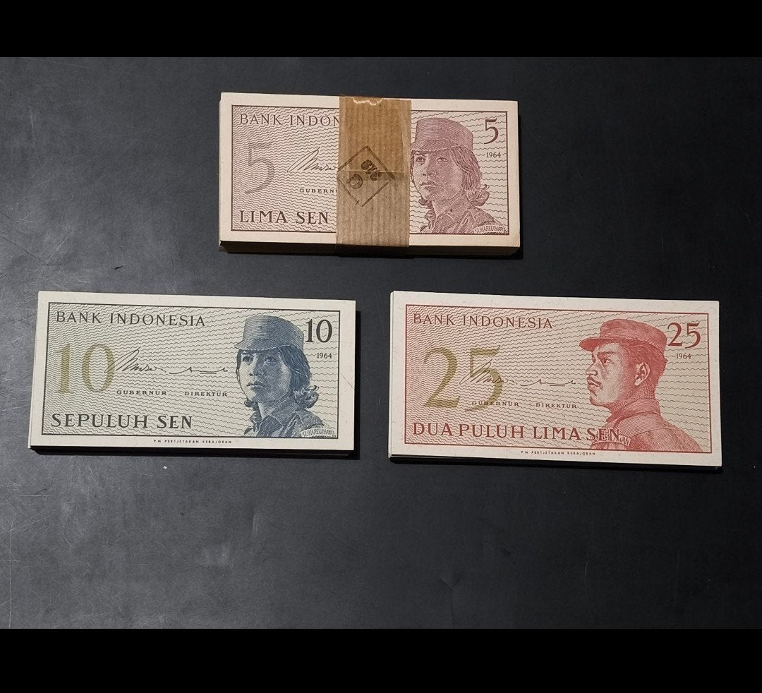 Indonesia 3x UNC bundle 1964, Ophalen of Verzenden, Zuidoost-Azië