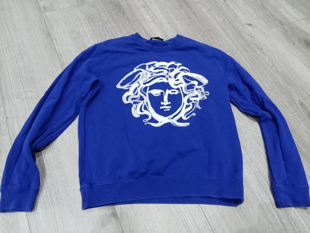 Versace trui blauw maat l, Maat 52/54 (L), Blauw, Ophalen of Verzenden, Gedragen