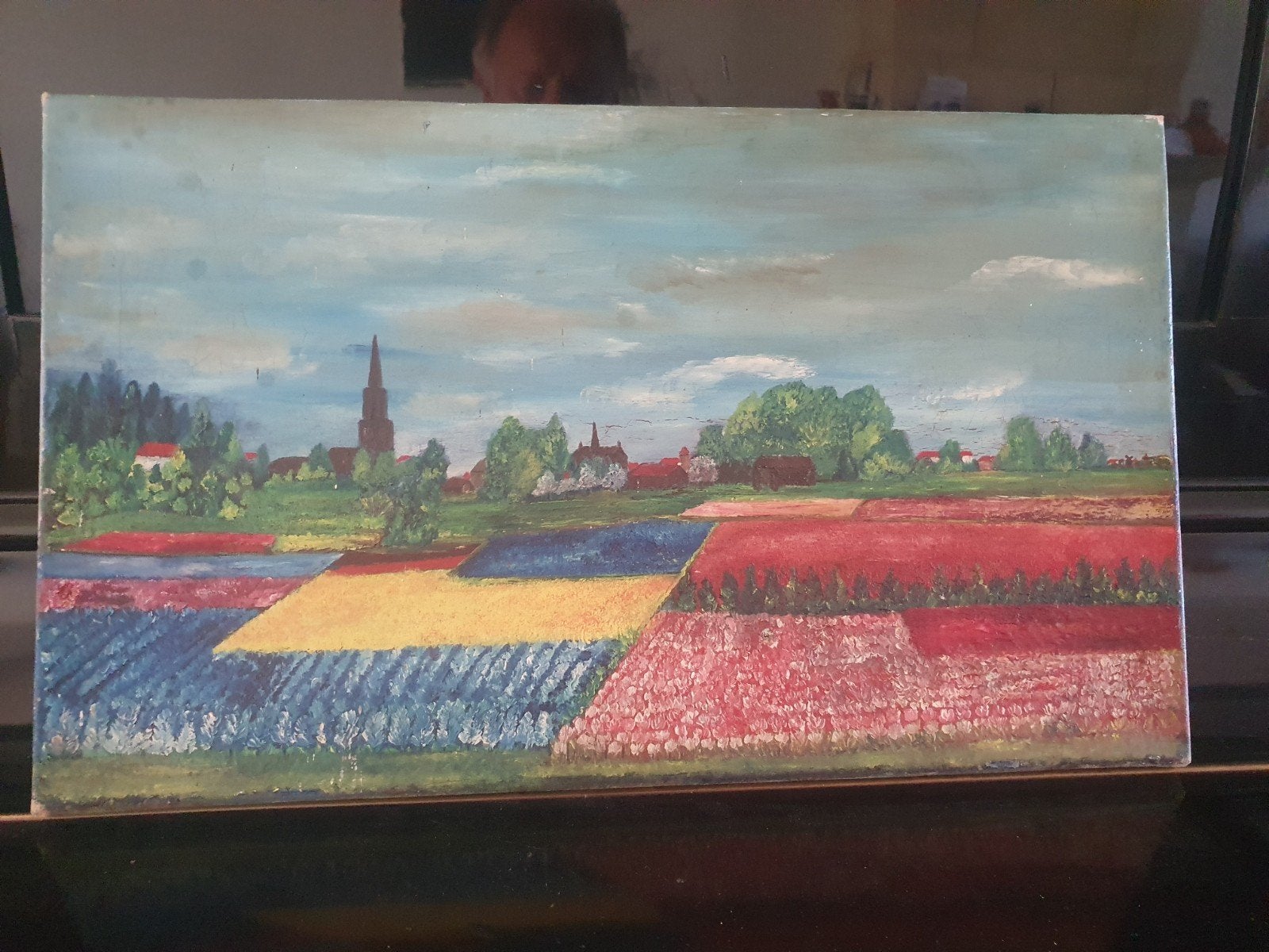 olieverf Bollenvelden Lisse, Hillegom wie weet waar?, Ophalen