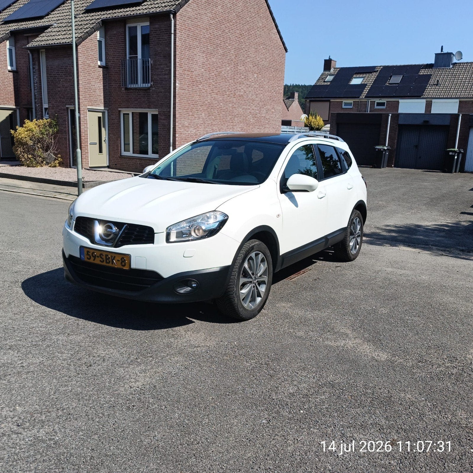 Nissan Qashqai+2 2.0 2WD tekna leer 2011 Wit, 7 stoelen, Wit, Origineel Nederlands, Handgeschakeld