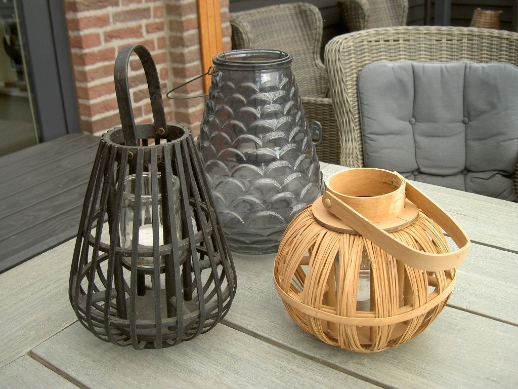3 Grote Sfeervolle Windlichten,ZGAN, Tuin en Terras, Ophalen of Verzenden, Zo goed als nieuw