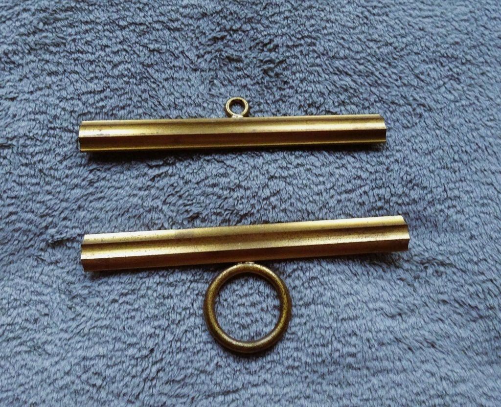 Set van twee vintage messing Schellekoord/ophangbeugels, Verzenden