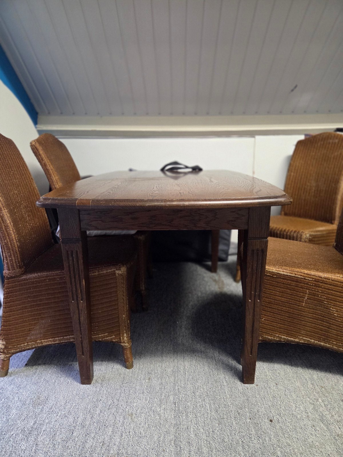 tafel + 4 rieten stoelen GRATIS!, Ophalen