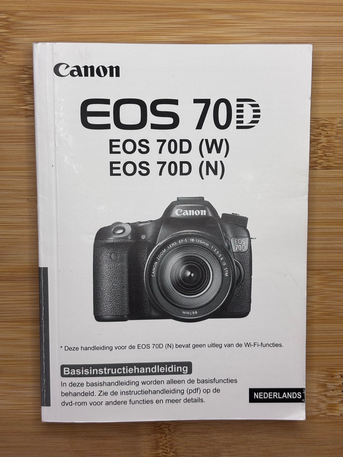 Canon EOS 70D nederlandstalige gebruikshandleiding, Audio, Tv en Foto, Ophalen of Verzenden, Zo goed als nieuw, Canon, Geen optische zoom