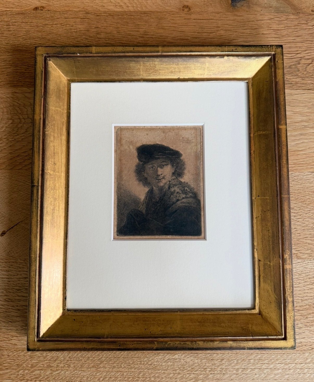 Rembrandt ets, Antiek en Kunst, Ophalen, Ets, Portret, Origineel