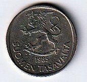 1  markka  1985  N  Finland. km. 49 a  ( 0,50 euro ), Ophalen of Verzenden, Overige landen, Losse munt