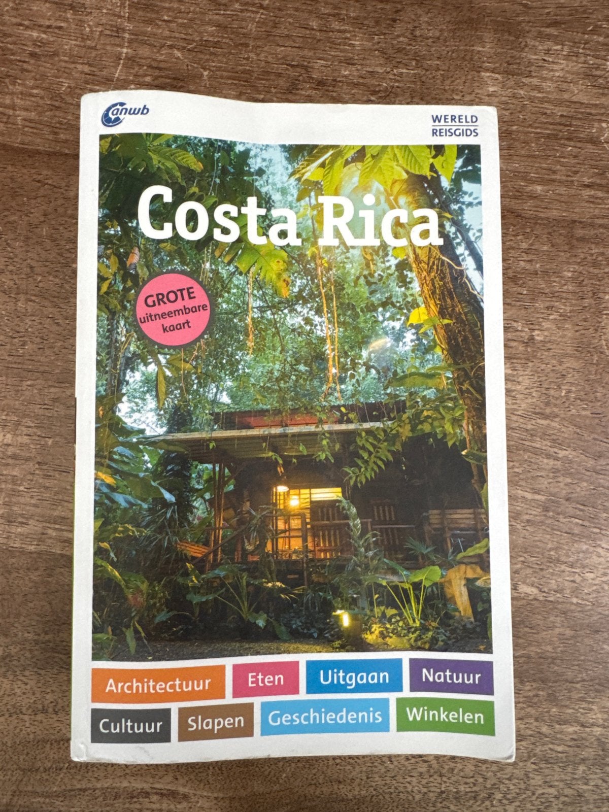 ANWB Wereld Reisgids Costa Rica met uitneembare kaart, Zo goed als nieuw, Reisgids of -boek, ANWB, Midden-Amerika