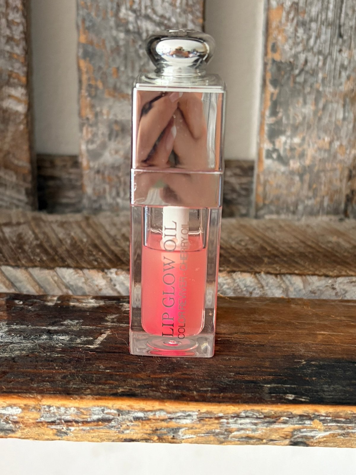 Dior Addict lip glow Oil 001, Ophalen of Verzenden, Zo goed als nieuw, Roze, Lippen