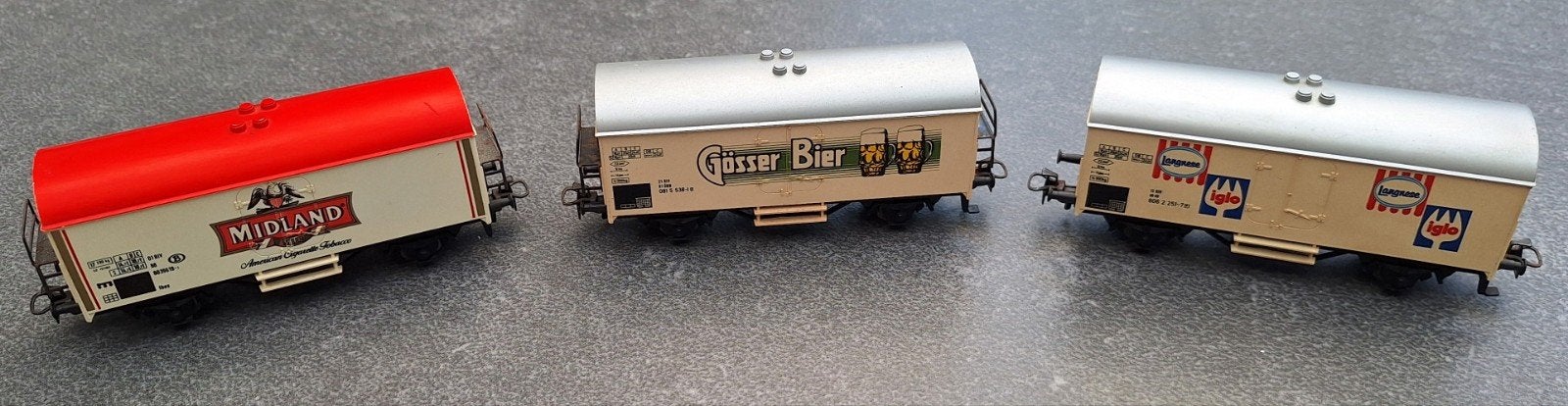 Set van 3 Märklin H0 goederenwagons, Wisselstroom, Gebruikt, Wagon, Ophalen of Verzenden