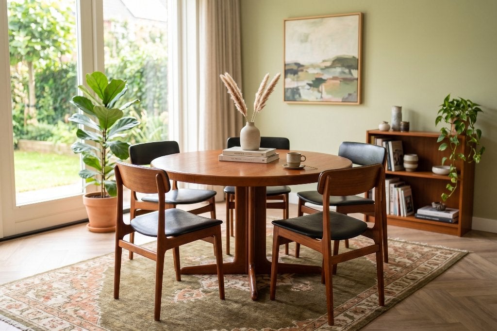 Deense C.J. Rosengaarden eettafel en Tarm Stole Stoelen, Ophalen, 100 tot 150 cm, 200 cm of meer, Zo goed als nieuw