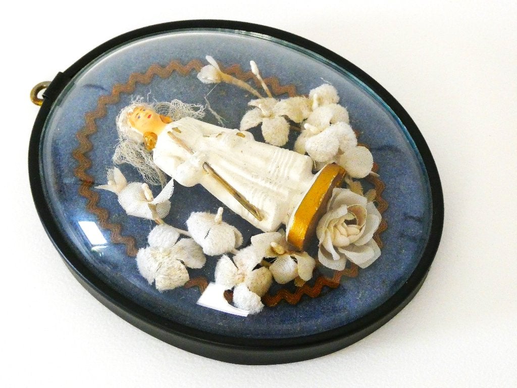 Communicant taart decoratie lijstje met bol glas communie, Antiek en Kunst, Ophalen of Verzenden