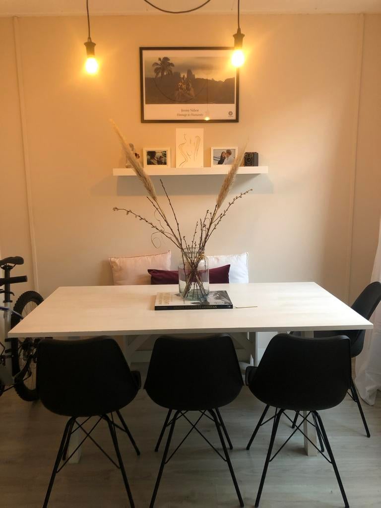 Witte houten eettafel ikea, Huizen en Kamers